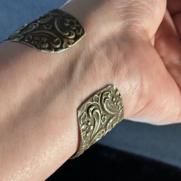 Antique Sterling Silver Cuff Bracelet Sleeping Beauty Turquoise 925 Victorian - Picture 10 of 12